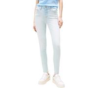 Skinny-fit-Jeans TOMMY JEANS "Nora Mid Rise Skinny Fit", Damen, Gr. 32, Länge 32, denim ultra light, Denim/Jeans, Obermaterial: 94% Baumwolle, 4% Elastomultiester, 2% Elasthan, unifarben, casual, skin