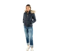Tommy Jeans Damen Pufferjacke Basic Hooded Down Jacket mit Kapuze, Blau (Dark Night Navy), L
