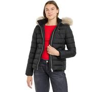Tommy Jeans Damen Pufferjacke Basic Hooded Down Jacket mit Kapuze, Schwarz (Black), 4XL