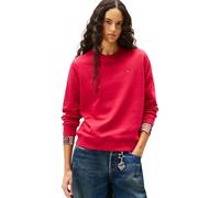 Tommy Jeans Damen Pullover Crew Neck Rundhalsausschnitt, Rot (Ruby Rhubarb), XS