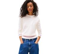 Tommy Jeans Damen Pullover Essential Crew aus Baumwolle, Elfenbein (Ancient White), M