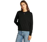 Tommy Jeans Damen Pullover Essential Crew aus Baumwolle, Schwarz (Black), XL