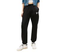 Tommy Jeans Damen Relaxed Printed Logo Jogger Sweatpants Trainingshose, Schwarz, M