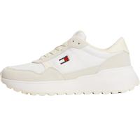 Keilsneaker TOMMY JEANS "MODERN RUNNER MIX", Damen, Gr. 42, ecru, Lederimitat, Textil, Veloursleder, Schuhe, Freizeitschuh, Halbschuh, Schnürschuh mit seitlichem Logo (27464842-42) ecru