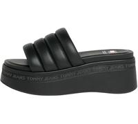 Tommy Jeans Damen Sandalen Wedge Sandal mit Plateau, Schwarz (Black), 39