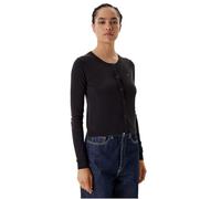 Tommy Jeans Damen Strickjacke Cardigan Essential Crew Neck mit Knopfleiste, Schwarz (Black), S