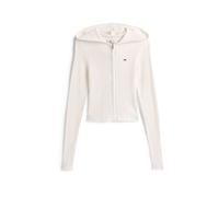 Tommy Jeans Damen Strickjacke mit Kapuze, weiss, Gr. XL