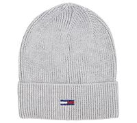 Tommy Jeans Damen Strickmütze Flag Wintermütze, Grau (Silver Grey), Onesize