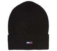 Tommy Jeans Damen Strickmütze Flag Wintermütze, Schwarz (Black), Onesize