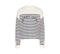 Tommy Jeans Damen Strickpullover TJW STRIPE VARSITY SWEATER, weiss, Gr. XL