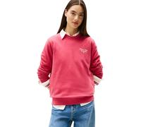 Sweatshirt TOMMY JEANS "TJW REG ESS LOGO 1 CREW EXT", Damen, Gr. L (40), vintage cerise, Sweatware, Obermaterial: 100% Baumwolle, unifarben, regular fit normal, Rundhals, Rippbündchen, Sweatshirts (92