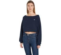 Tommy Jeans Damen Sweatshirt Off Shoulder U-Boot-Ausschnitt, Blau (Dark Night Navy), S
