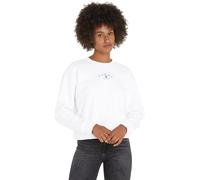 Tommy Jeans Damen Sweatshirt ohne Kapuze, Weiß (White), L