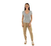 Tommy Jeans Dw0dw17385 Kurzarm-t-shirt Mit V-ausschnitt L Ecru / Navy