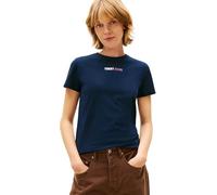 Tommy Jeans Damen T-Shirt Kurzarm Essential Logo mit Rundhalsausschnitt, Blau (Dark Night Navy), 3XL