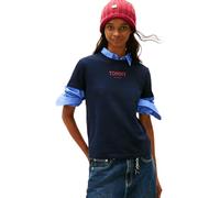 Tommy Jeans Damen T-Shirt Kurzarm Regular Essential mit Rundhalsausschnitt, Blau (Dark Night Navy), M