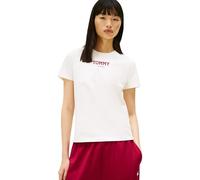 Kurzarmshirt TOMMY JEANS "TJW REG ESSENTIAL LOGO 2 TEE EXT", Damen, Gr. M (38), ecru, Single Jersey, Obermaterial: 100% Baumwolle, bedruckt, regular fit, Rundhals, Shirts Kurzarmshirt (48508866-M)