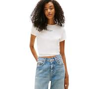 Tommy Jeans Damen T-Shirt Kurzarm Slim Essential Logo Cropped