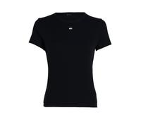 Tommy Jeans Damen T-Shirt Kurzarm Slim Essential Rib Rundhalsausschnitt, Schwarz (Black), XXS