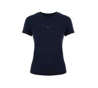 Tommy Jeans Damen T-Shirt Kurzarm Tonal Linear Tee Slim Fit, Blau (Dark Night Navy), XS
