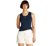 Tommy Jeans Tanktop Essential – Geripptes Slim Fit, Blau (Dark Night Navy) Größe S