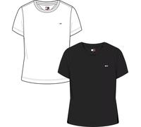 Tommy Jeans Damen Tjw 2pack C-Neck Tee Dw0dw21366 S/S T-Shirt, Multi (Ecru/Black), L EU