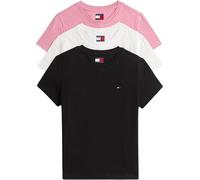 Kurzarmshirt TOMMY JEANS "TJW 3PACK C-NECK TEE", Damen, Gr. L (40), schwarz, ecru, mystic pink, Single Jersey, Obermaterial: 100% Baumwolle, unifarben, casual, regular fit, Rundhals, Kurzarm, Shirts (