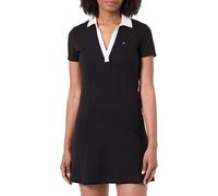 Tommy Jeans Damen Tjw Contrast Vpolo Fit&Flare EXT Dw0dw17937 Polokleid, Black (Black), XS EU