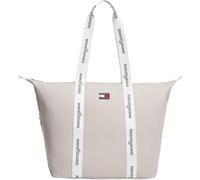 Tragetasche TOMMY JEANS "TJW ESS DAILY TOTE", Damen, Gr. B/H/T: 52cm x 34cm x 22cm, creme, Textil, Taschen, Schultertasche, Shopper mit kontrastiven Henkeln (10310448-0) creme