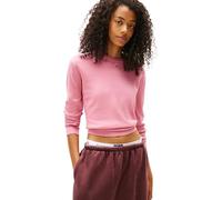 Strickpullover TOMMY JEANS "TJW ESSENTIAL CREW SWEATER EXT", Damen, Gr. XL (42), rosa (mystic pink), Feinstrick, Obermaterial: 100% Baumwolle, unifarben, regular fit normal, Rundhals, Rippstrickbündch