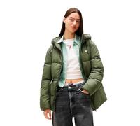 TOMMY JEANS Damen TJW Hooded Midi Pufferjacke DW0DW21626, Grün, Größe S, Grün (Zinngrün), S