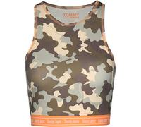Tommy_Jeans Damen Tjw Printed Crop Tank Sport Pullover Not Applicable, Grün (Camo Print/Olive Tree 0il), 32 (Herstellergröße: X-Small)