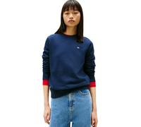 Tommy Jeans Damen Tjw Reg Flag Crew Dw0dw19959 Pullover-Sweatshirt, Blue (Dark Night Navy), XS EU