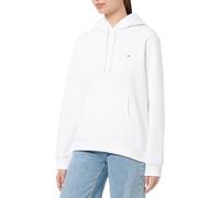Tommy Jeans Damen Hoodie Flag Regular Fit, Weiß (White), XL