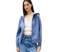 Sweatjacke TOMMY JEANS "TJW REG S FLAG ZIP THRU", Damen, Gr. L (40), blau moment, Sweatware, Obermaterial: 80% Baumwolle, 20% Polyester, unifarben, casual, regular fit hüftlang, Langarm Rippbündchen,