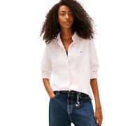 Hemdbluse TOMMY JEANS "TJW REG OXFORD SHIRT", Damen, Gr. S (36), light pink, stripe, Web, Obermaterial: 100% Baumwolle, gestreift, regular fit hüftlang, Ärmel mit Ärmelschlitz 1-Knopf-Manschette, Blus