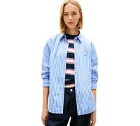 Tommy Jeans Damen Tjw Reg Poplin EXT Dw0dw22211 L/S Shirt, Blue (Empire Blue/Stripe), M