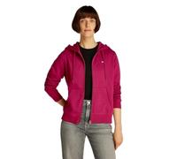 Tommy Jeans Damen TJW REG S Flag Zip Thru DW0DW19729 Kapuzenpullover mit durchgehendem Reißverschluss, Red (Brilliant Berry), XS