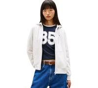 Tommy Jeans Regular Fit Sweatjacke aus Baumwoll-Mix in Hellgrau, Größe M