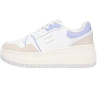 Tommy Jeans Damen Tjw Retro Basket Flatform En0en02916 Low-Top, Beige Gulf Sand Periwinkle Dust, 38 EU