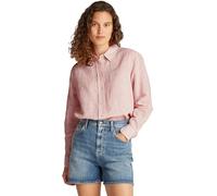 Tommy Jeans Damen Hemdbluse aus Baumwolle und Leinen, rose, Gr. M