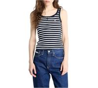 Tommy Jeans Button ärmelloses T-shirt S Dark Night Navy / Stripe