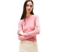 Tommy Jeans Damen Tjw Slim Essential Rib Dw0dw17387 L/S T-Shirt, Pink (Tahiti Berry), XL EU