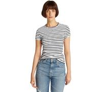 Tommy Jeans Damen Tjw Slim Essential Rib EXT Dw0dw17383 S/S T-Shirt, Blue (Dark Night Navy/Stripe), XL EU