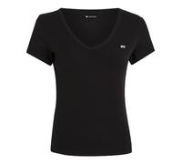 Tommy Jeans Slim Essential Rib Kurzarm-t-shirt L Black