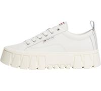 Tommy Jeans Damen Tjw Vulc Flatform Leather En0En03008 Low Top, White (Ecru), 36 EU