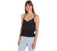 Tommy Jeans Damen Top Essential Strappy Top V-Ausschnitt, Schwarz (Black), XS