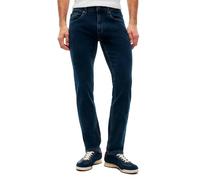 Gerade Jeans TOMMY JEANS "Scanton Slim", Herren, Gr. 30, Länge 32, blau (denim blau schwarz), Denim/Jeans, Obermaterial: 98% Baumwolle, 2% Elasthan, slim fit lang, Jeans, Mit Markenlabel aus Leder hin