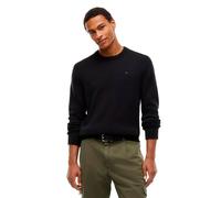 Rundhalspullover TOMMY JEANS, Herren, Gr. L, schwarz, Sweatware, Obermaterial: 100% Baumwolle, slim fit normal, Rundhals, eingesetzt Rippstrickbündchen, Pullover Rundhalspullover, Slim fit mit Rundhal
