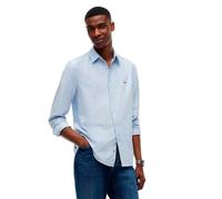 Langarmhemd TOMMY JEANS "SLIM OXFORD SHIRT", Herren, Gr. M (48/50), N-Gr, blau note, Web, Obermaterial: 100% Baumwolle, unifarben, slim fit normal, Rundhals, eingesetzt Manschette, Hemden, Slim fit mi